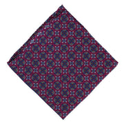 Michelsons of London Bold Medallion Silk Pocket Square - Pink