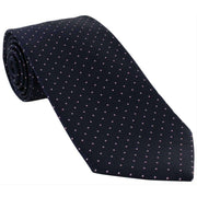 Michelsons of London Mini Spots Extra Long Polyester Tie - Navy