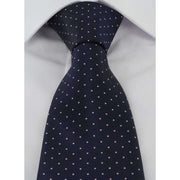 Michelsons of London Mini Spots Extra Long Polyester Tie - Navy