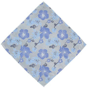 Michelsons of London Oversized Floral Polyester Tie and Pocket Square Set - Blue