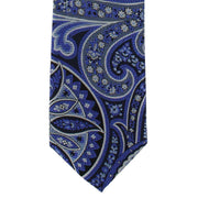 Michelsons of London Oversized Paisley Polyester Tie - Royal Blue