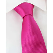 Michelsons of London Plain Rib Polyester Tie - Magenta Pink