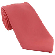 Michelsons of London Plain Tie and Contrast Floral Pocket Square Set - Coral