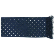 Michelsons of London Polka Dot Narrow Silk Scarf - Navy