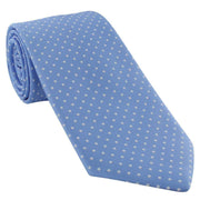 Michelsons of London Spot Polyester Tie and Pocket Square Set - Light Blue/White