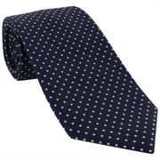 Michelsons of London Spot Polyester Tie and Pocket Square Set - Navy/White