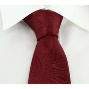 Michelsons of London Tonal Paisley Polyester Tie - Dark Red