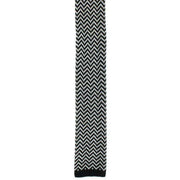 Michelsons of London Zig Zag Silk Knitted Skinny Tie - Black/White