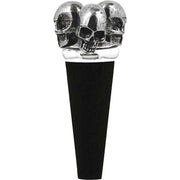 Orton West Poison Skull Bottle Stopper - Silver/Black