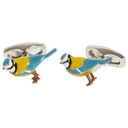 Simon Carter English Country Garden Blue Tit Cufflinks - Blue/Yellow/White