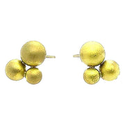 Ti2 Titanium Bubble Trio Bead Stud Earrings - Yellow