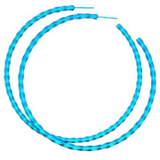 Ti2 Titanium Large Twisted Hoop Earrings - Kingfisher Blue