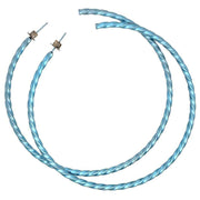 Ti2 Titanium Large Twisted Hoop Earrings - Light Blue