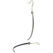 Ti2 Titanium Long Titanium Drop Earrings - Black