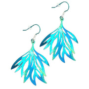 Ti2 Titanium Multi Leaf Drop Earrings - Green