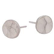 Ti2 Titanium Planished 7mm Stud Earrings - Natural Brushed