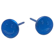 Ti2 Titanium Smile 6mm Stud Earrings - Dark Blue