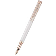 Waldmann Pens Xetra Vienna Lady D 18ct Gold Nib Fountain Pen - White/Rose Gold