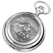 Woodford Flying Scot Chrome Plated Full Hunter Quartz Pocket Watch - Silver