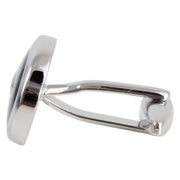 Zennor Enamel Oval Cufflinks - Blue/Silver
